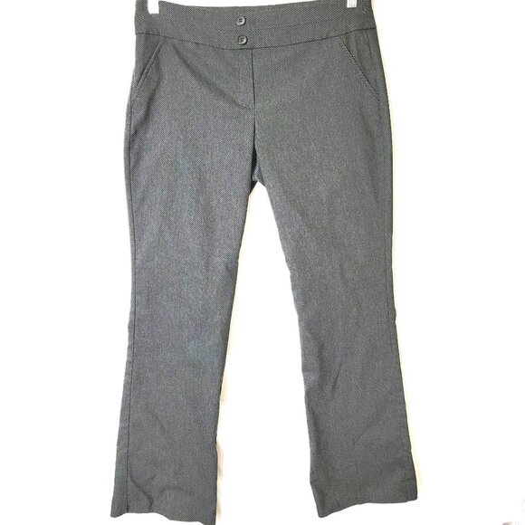 Studio 253 Womens Dress Pants Size L Wide Leg Dark Grey Tweed Career Wear Y2K - Picture 1 of 14